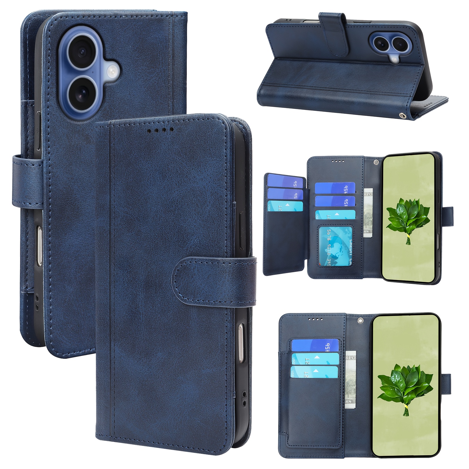 TEMU para teléfono: [ tipo para iPhone] tipo libro de cuero sintético para iPhone 18 Pro, 18 Pro Max, 17/ 17 Pro/ 17 Pro Max, bolso de de dama con 9