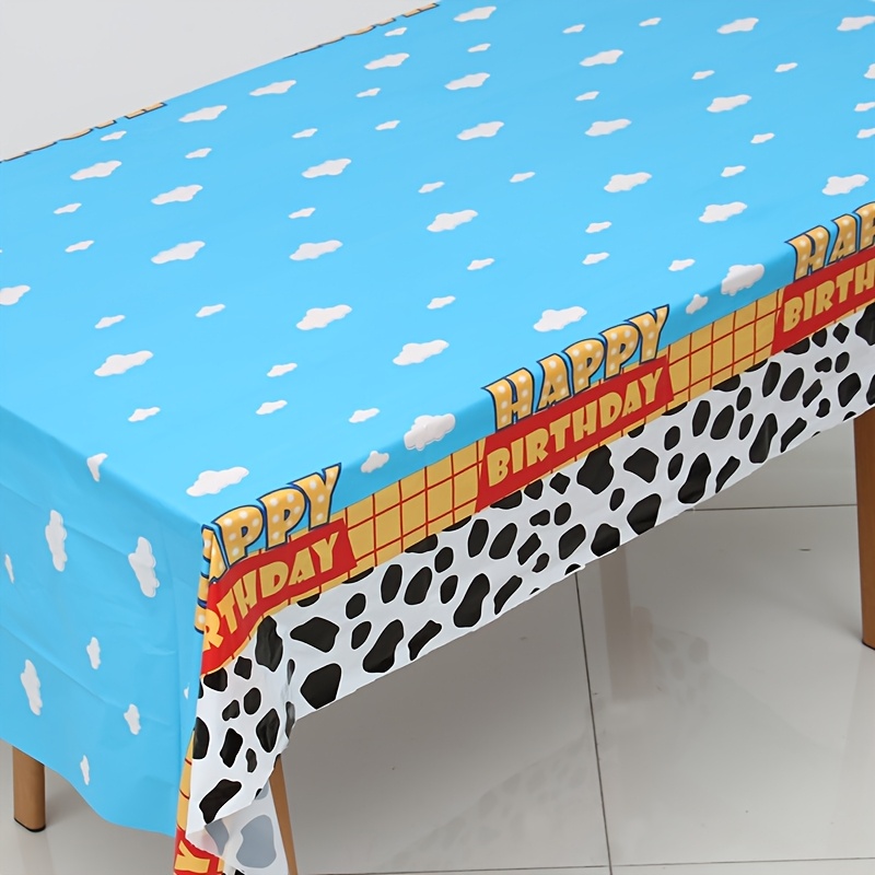TEMU 1pc Large Farm Cow Tablecloth, Durable Polyester Tablecloth With Cow Texture, And , Suitable For Parties, Birthday Parties, - Cow Decorations,