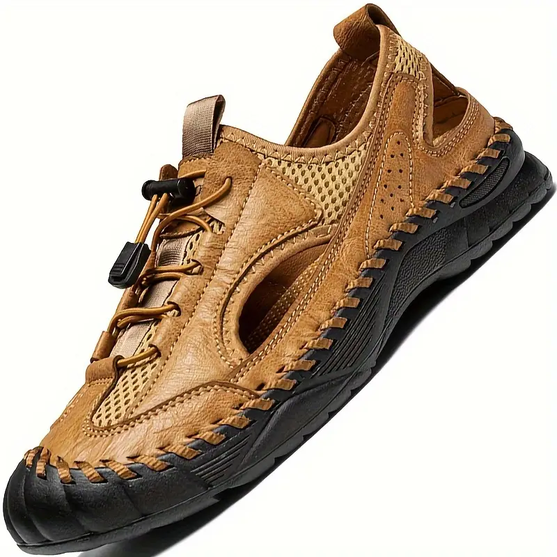 plus size mens solid colour sandals with straps comfy non slip breathable shoes for mens outdoor activities details 2