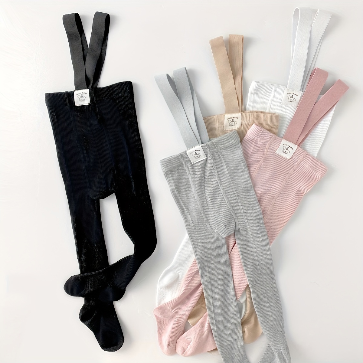 

1 Pair Of Baby Girl's Knitted Solid Color Overall Pantyhose, Comfy & Breathable Pantyhose For Daily Wearing