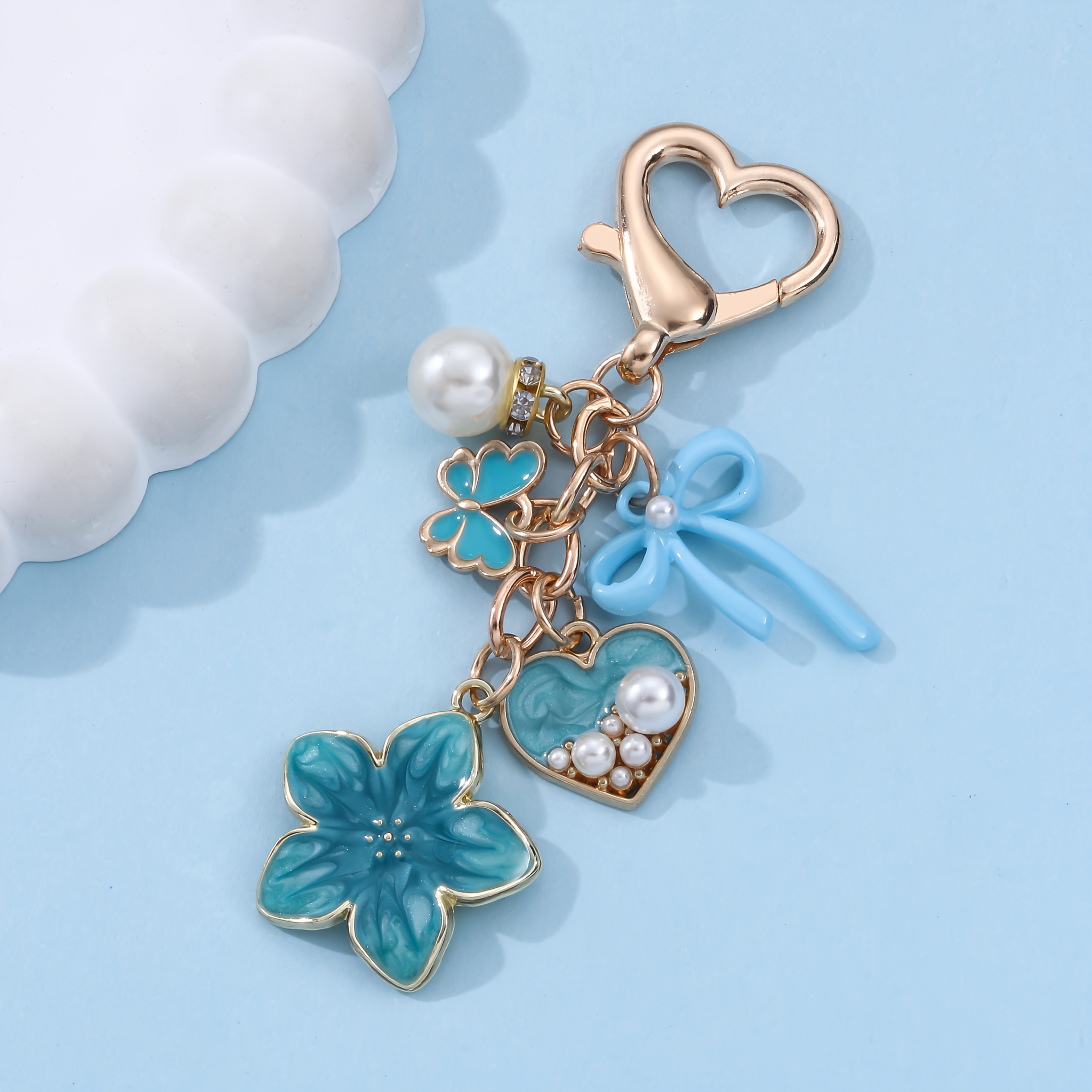 TEMU 1pc Pretty Flower Enamel Keychain For Friend Handmade Jewelry