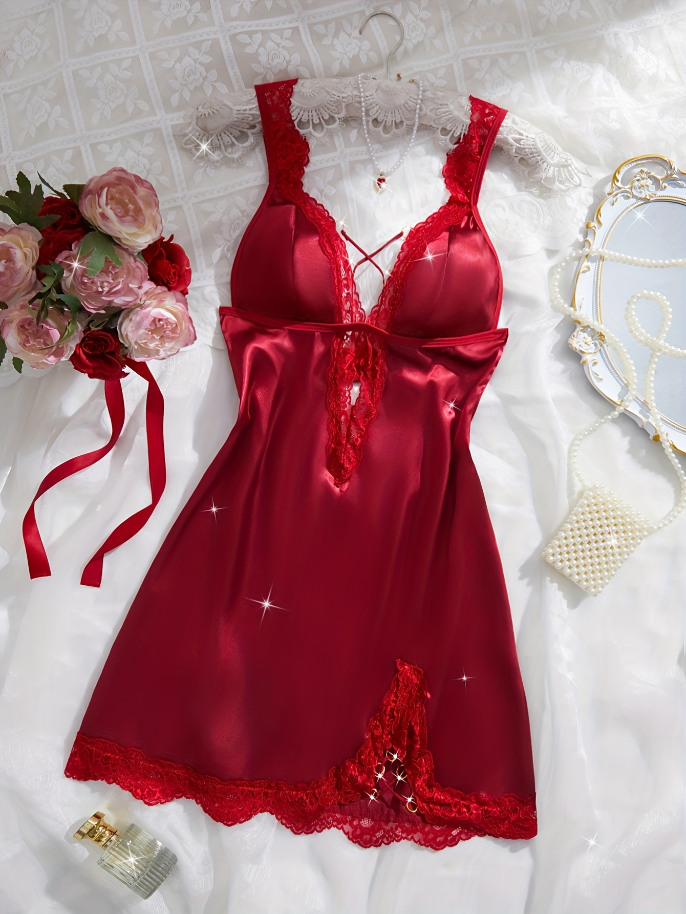 knee length dresses for ladies Nightdress cute style pure desire one piece set
