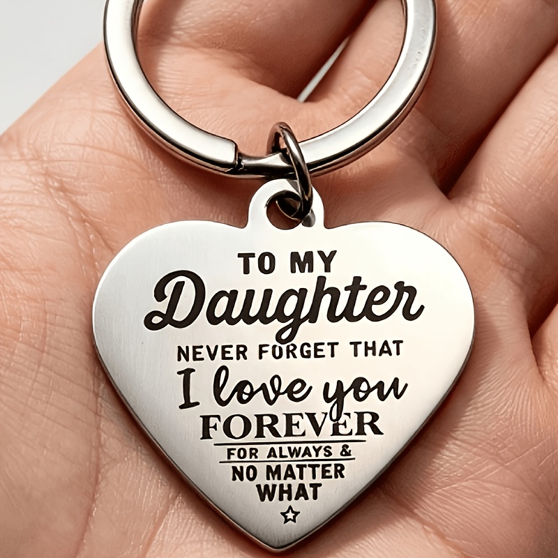 TEMU 1pc Stainless Chain "to My Daughter" Stainless Pendant Parents, Adult Daughter Daily Key Accessory Birthday, Graduation Ceremony, Christmas,