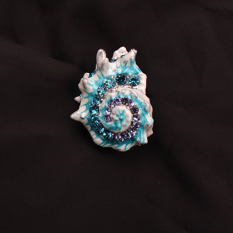 Image of New Mid-century Style Seashell Brooch Diamond Inlaid Retro Style Pin Clothing Accessory Coat Jacket Wholesale