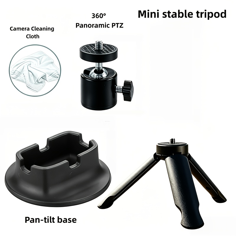 TEMU Kit de photographie 3-en-1 pour appareil photo, compatible avec de cardan de support pour caméra X5/4, support de bureau antidérapant en