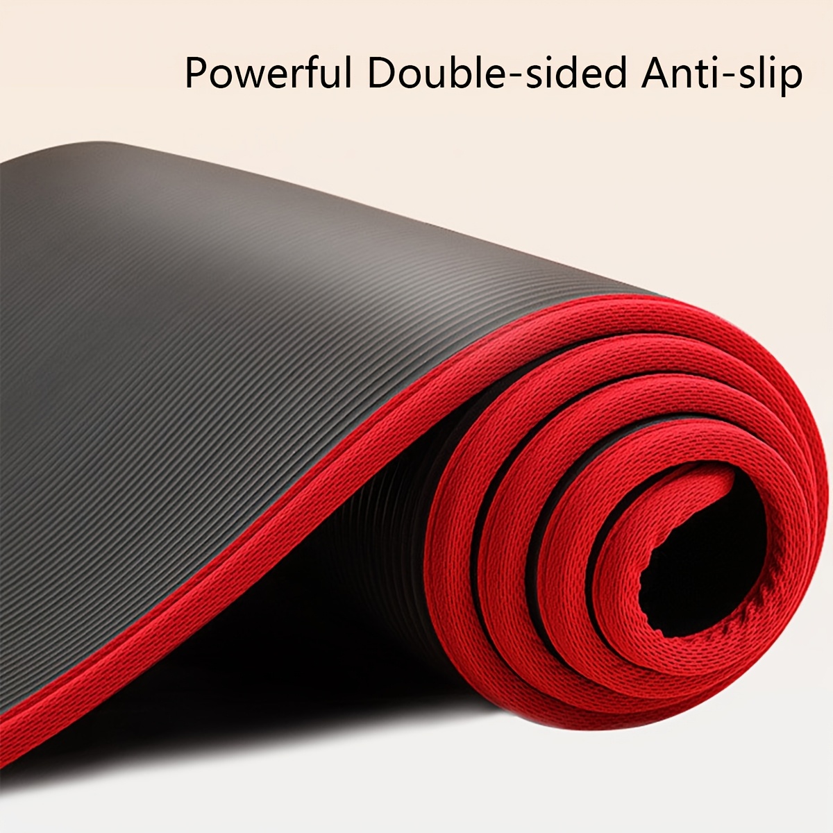 Black Edge-Trimmed Non-Slip Pilates Yoga Mat