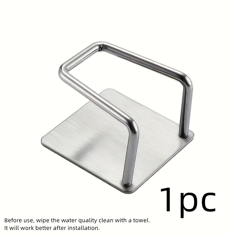 TEMU 1pc Or 2pcs Heavy-duty Stainless Steel Sink Rack With Self-adhesive Base - Space-saving Countertop Organizer, Compatible With Integrated Sink
