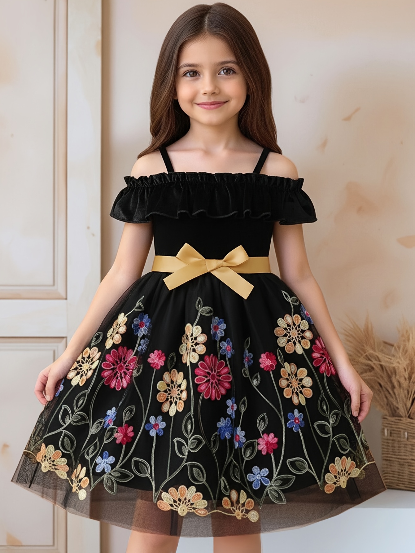 girls elegant vintage dress korean velvet spaghetti strap - Temu Mauritius
