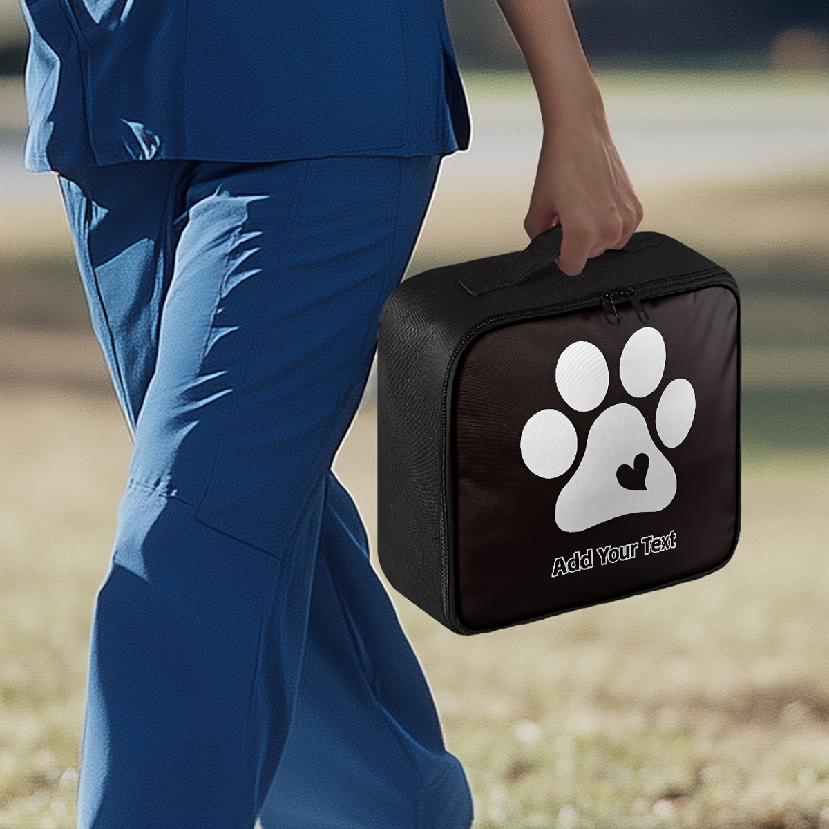 Personalized Pet Storage Box with Custom Text & Paw Print Design