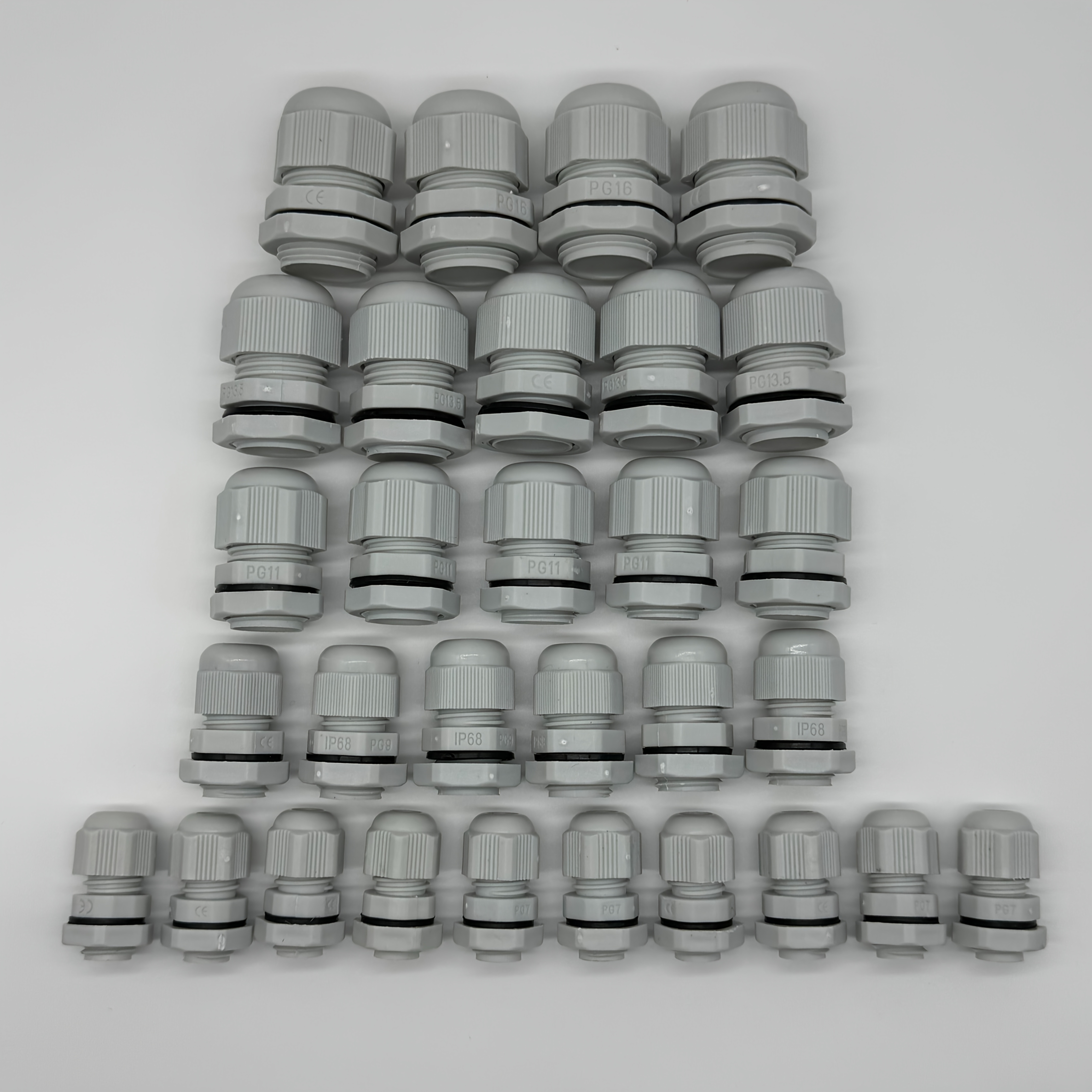 30pcs Nylon Adjustable Cable Connector Fixing 3-14mm Cable , Pg7, Pg9, Pg11, .5, Pg16