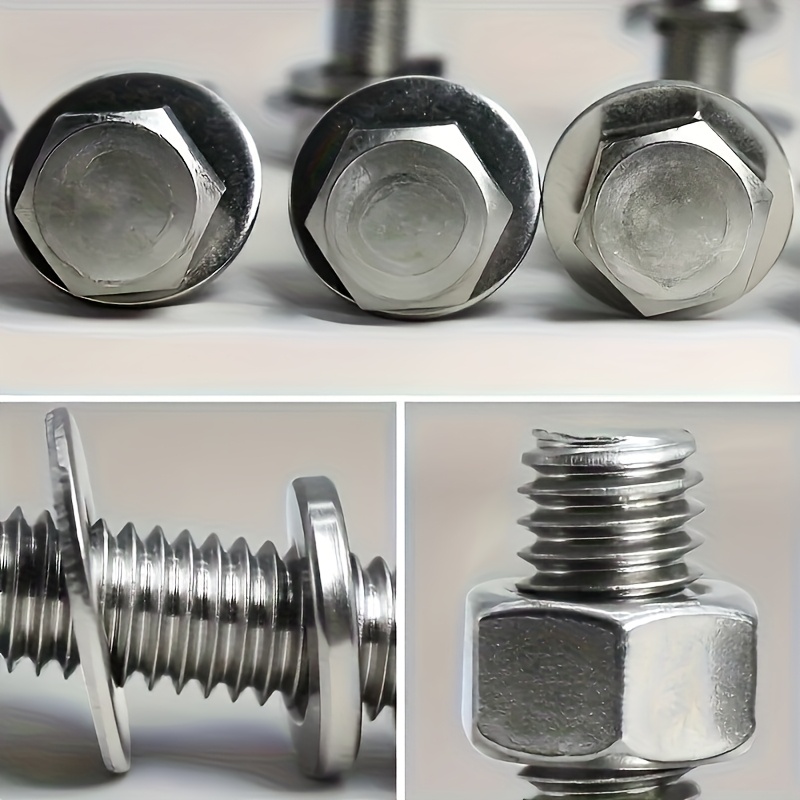 240 piezas de tornillos y tuercas de acero inoxidable, métrico hex M4 M5 M6, 14 tamaños con arandelas y tuercas de bloqueo, para uso industrial