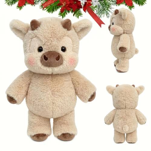 17 highland cow plush toy pet plush toys a jumping running cow puppy toys ultra soft stuffed animal cute scottish cow plushie for decor pet gift weighted stuffed animal highland cow weighted plushies the gift for pets dog
