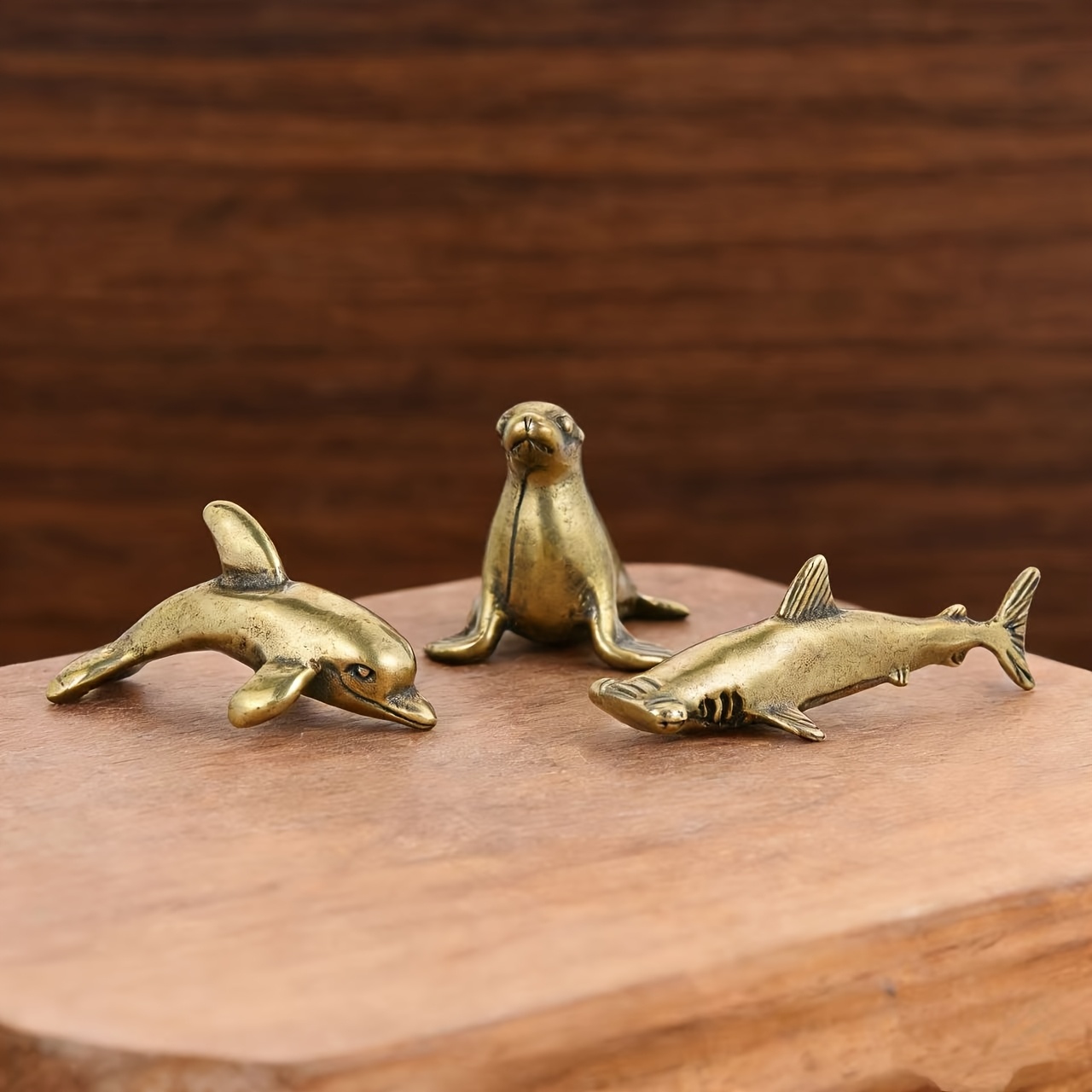 TEMU Ensemble de 3 pièces de nouvelles décorations de bureau amusantes en métal pur sur le thème des animaux pour et
