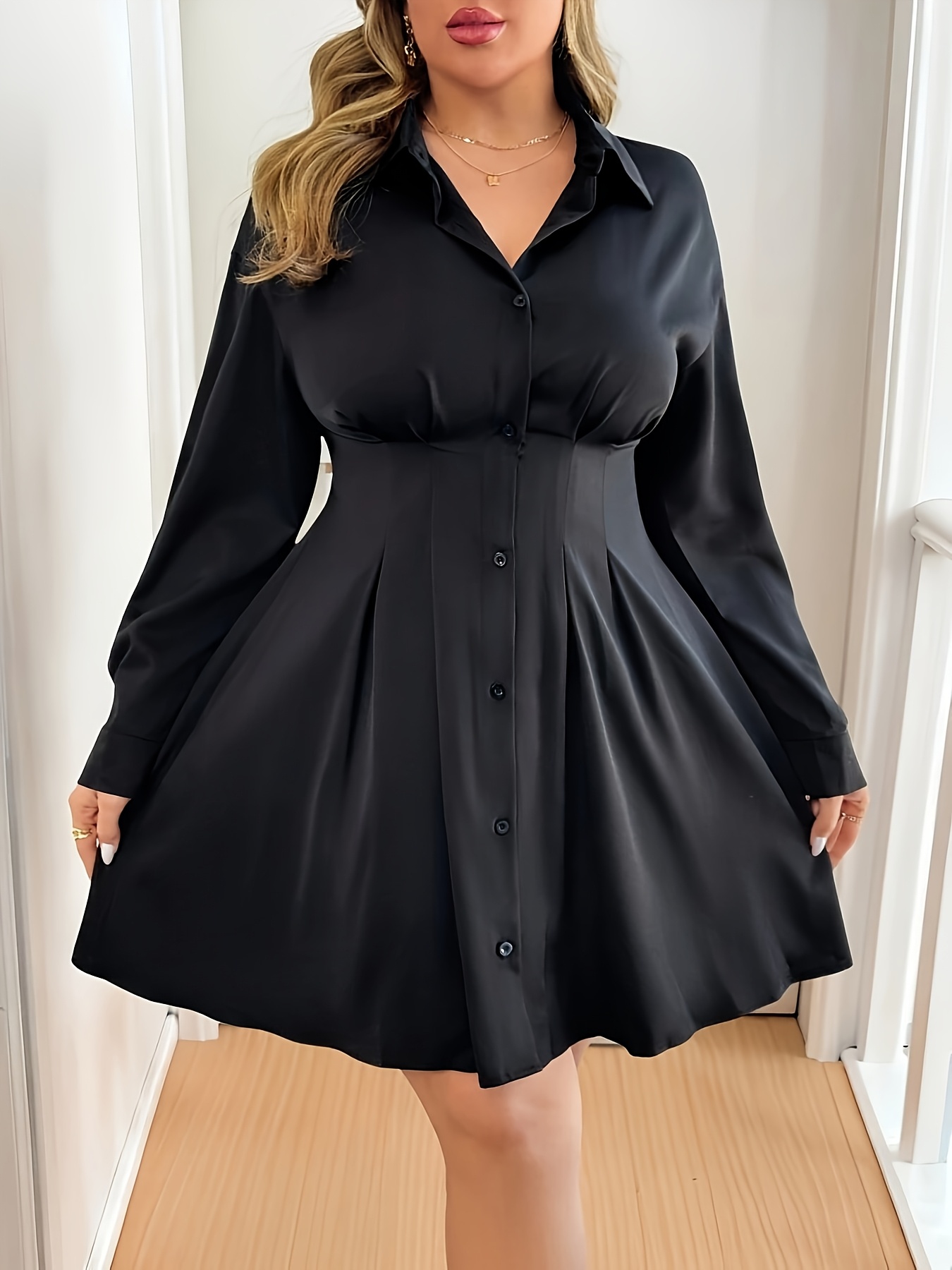 navy blue dress for baby girl Thermal Shapewear Sweetheart Mini Dress | Long Sleeve main image 1
