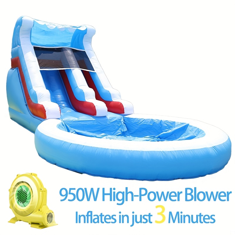 water slide pool inflatable slide big pool suitable wet dry Temu