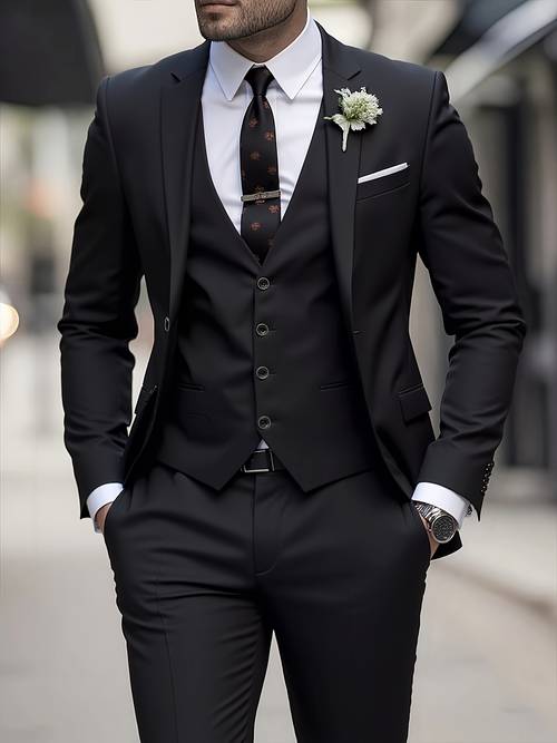 mens fit 2pcs suit single breasted dress pants formal outfit for special occasions daily wear