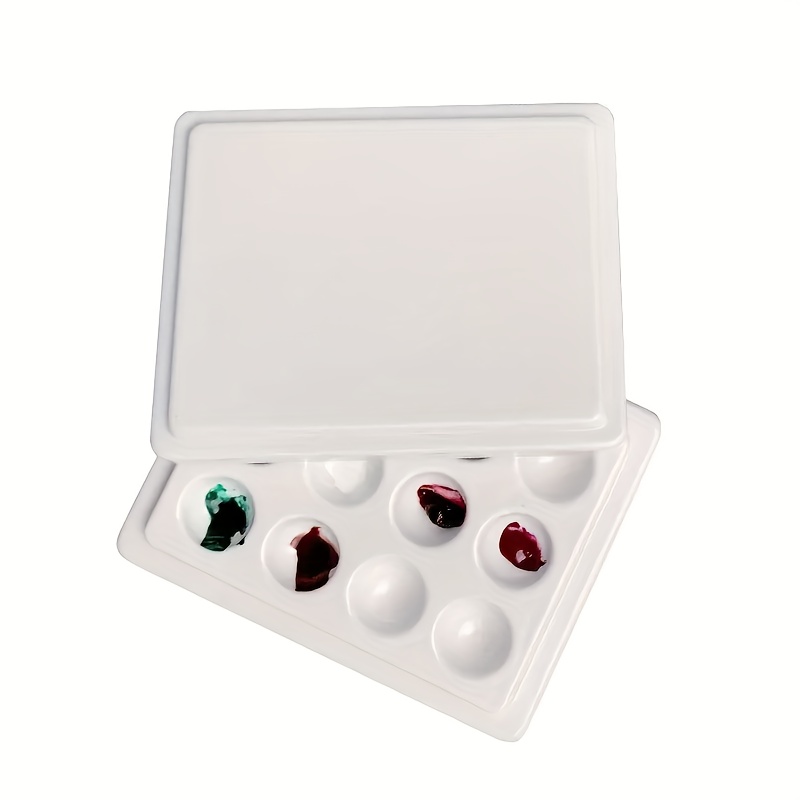 Image of Painted Ceramic-style Palette With Lid, Nail Art Dust-proof Palette, Paint Tray, Nail Polish Gel Nail Art Tool