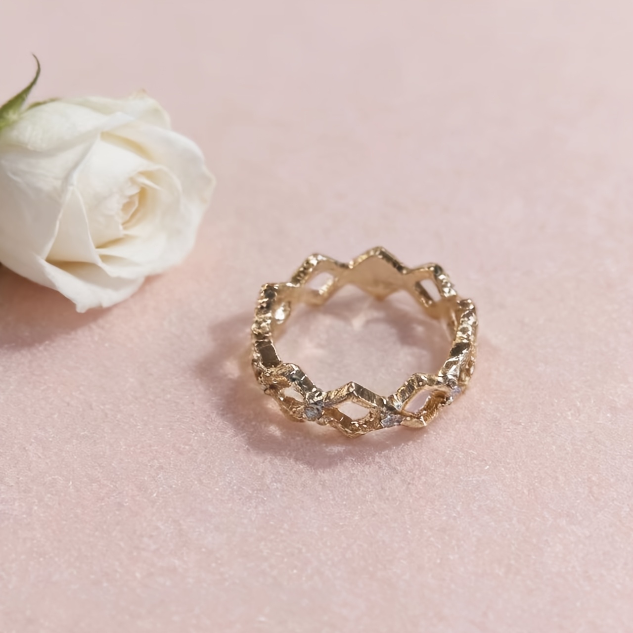 Women's Lace Series Shaped Ring, Minimalist Design