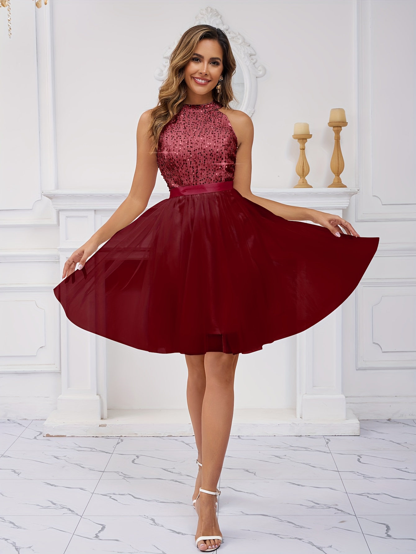 open lace back dress White Lace Mini/Short Prom Dresses, White Lace Homecoming Dresses – shdress