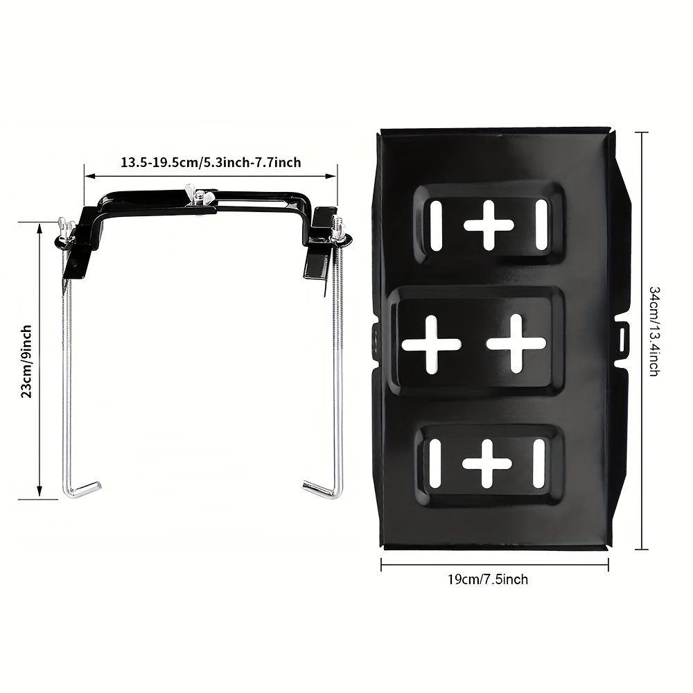 ABS Black Car Storage Battery Holder Hold Tray Adjustable Bracket - Foto 8