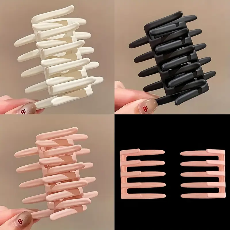 1pc chic cross style hair clip for women medium size durable plastic hairpin in   and glossy beige ideal for thick or medium hair     updos details 4