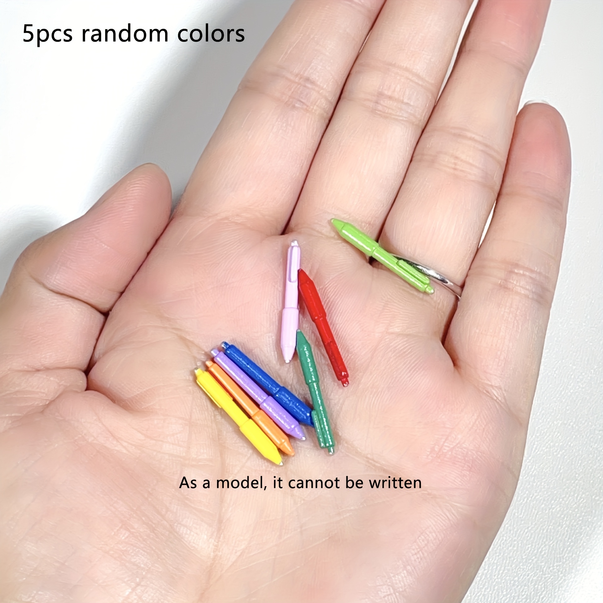 Image of Random 3/4/5/8/16pcs Mini Dollhouse Accessory Set - 1:12 Scale Pen, Colored Pencils, Notebook, For Mini House Decoration, Christmas, Easter, Halloween, New Year Gift
