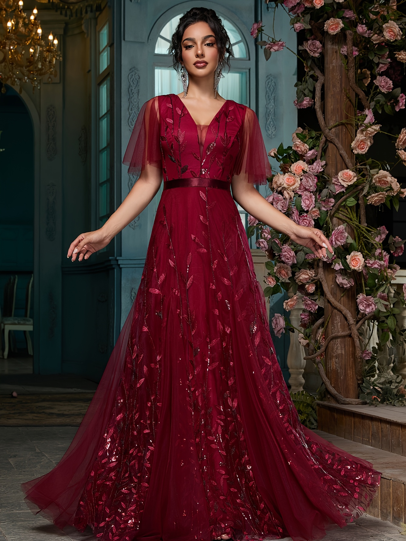 womens fashion elegant bridesmaid dress sequin a - Temu South Africa