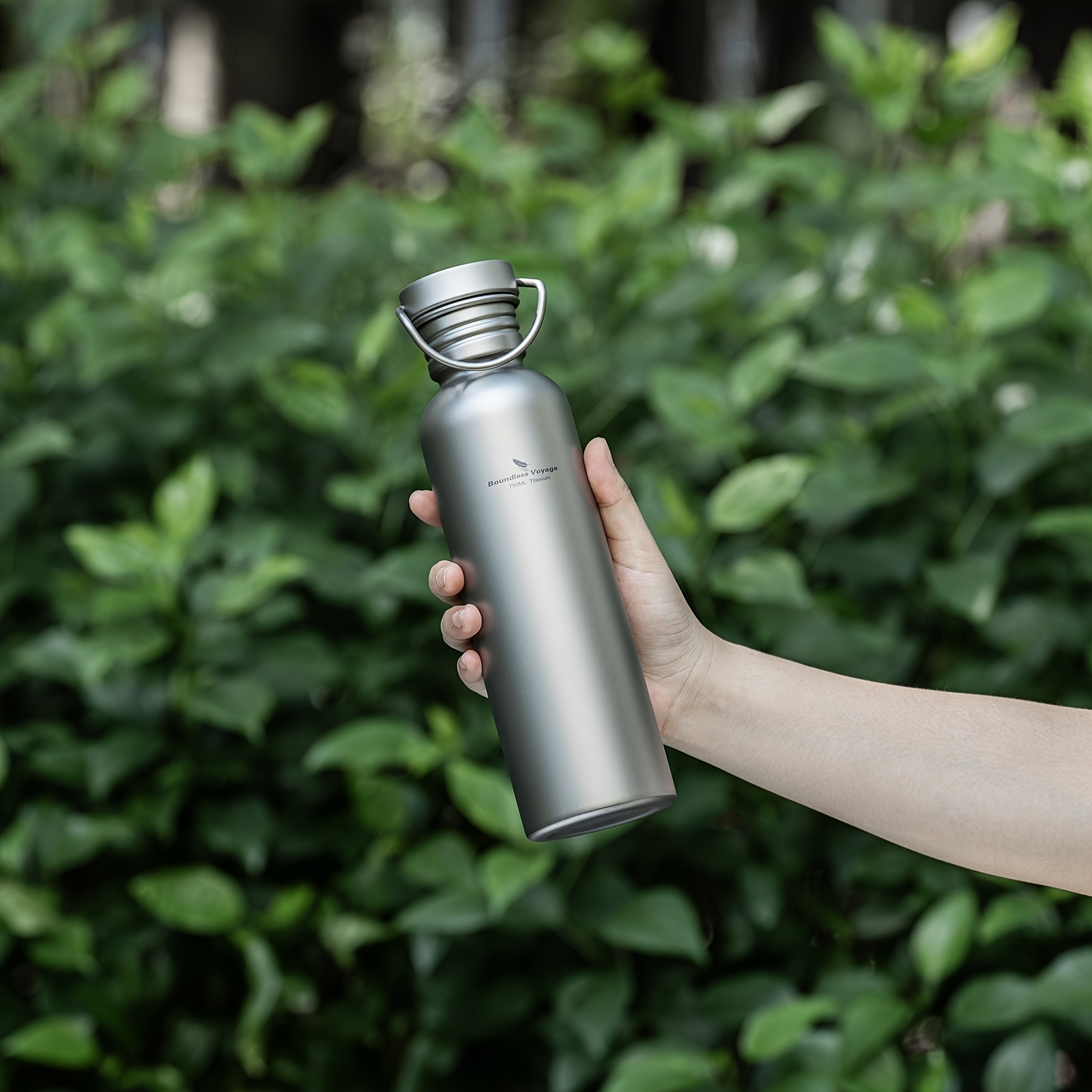 Image of 1pc Voyage Pure Titanium Outdoor Sports Water Bottle Single Layer Camping Portable Hiking Water Bottle Cycling Climbing