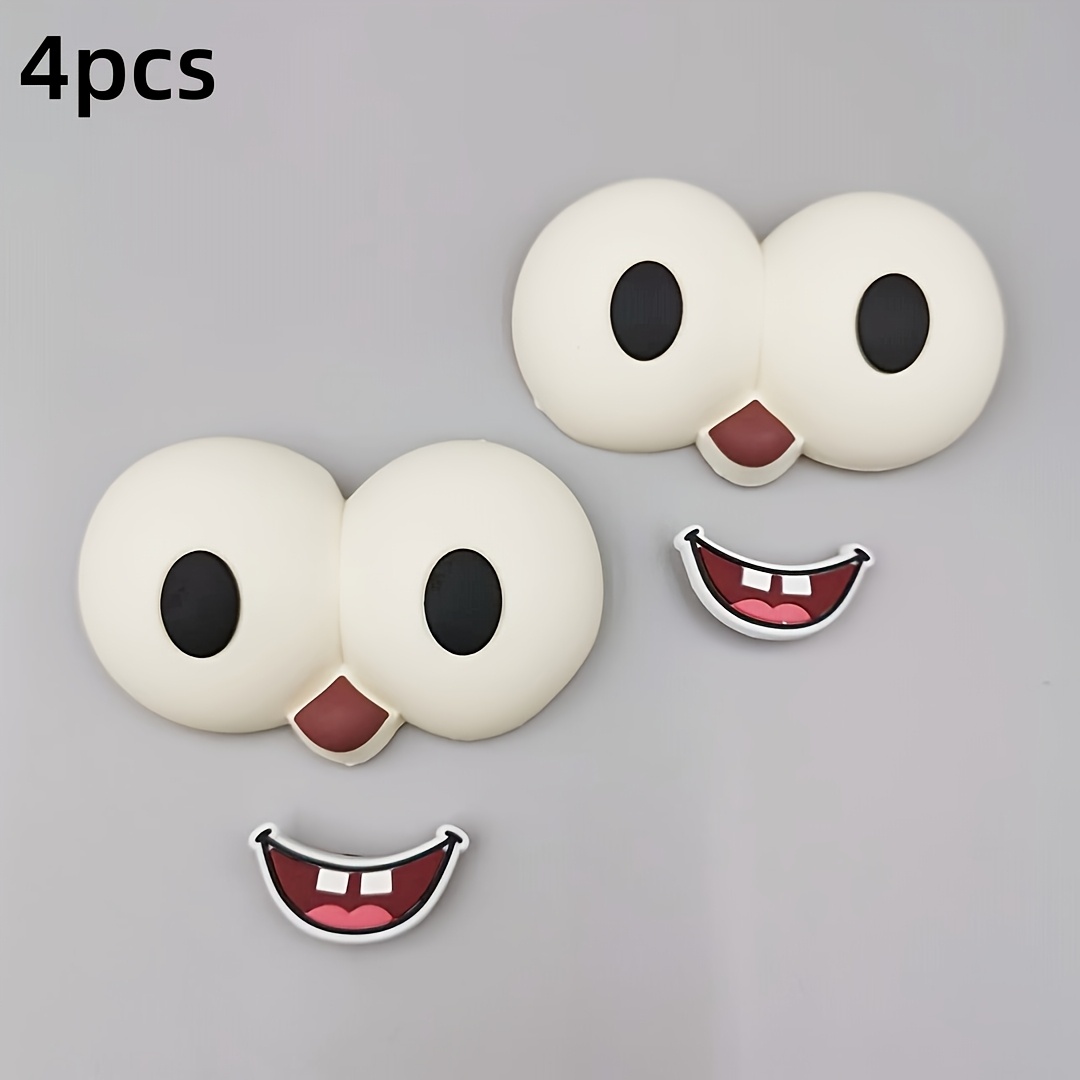 Image of 4pcs/set - 3d Three-dimensional Cute Big Eyes And Mouths, Interesting Shoe Decorative Additions, Shoe Additions, Shoe Charms, Perfect Gift For Festivals And Parties, Charms For Shoes