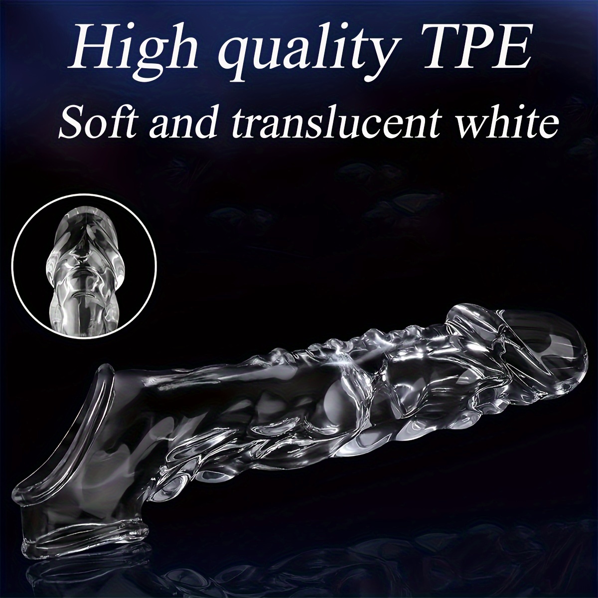 1pc Large Reusable Condom with Vibrator Ring, 3.6 Inches (About 9 Cm) Clear Condom Cock Ring Super Soft And for Couples Vibrating Dildos, for Men Sex Toys Dildo Vibrators Sex Toy