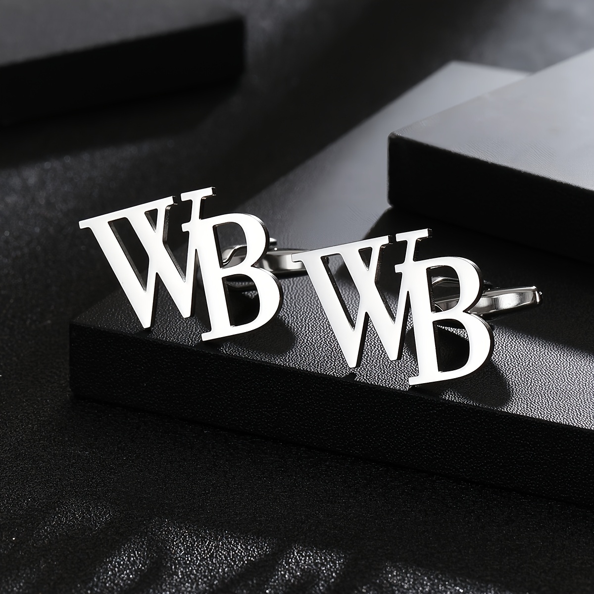TEMU Custom Pair Of Cufflinks For Men - Personalized Cufflinks Minimalist Stainless Steel With 2 Initials - Ideal For Men's Suits, Shirts, Weddings,