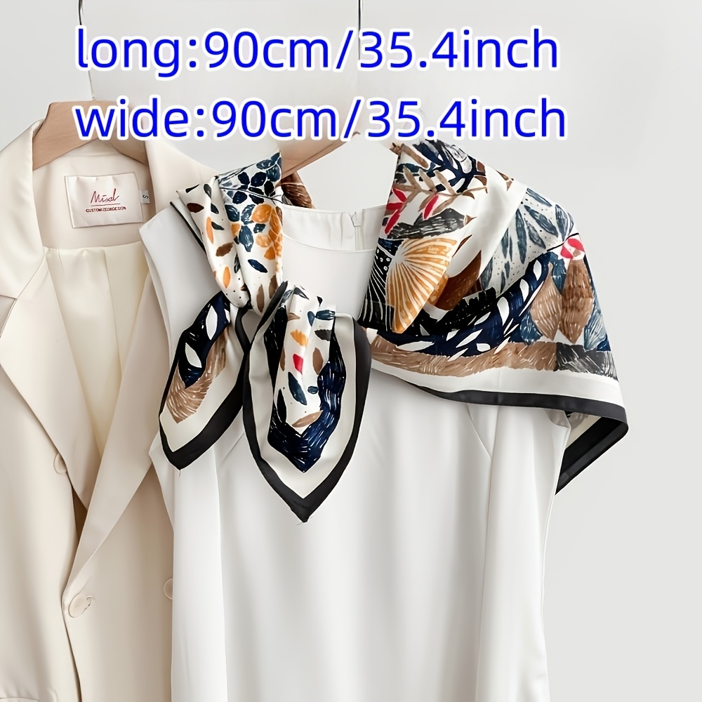 French-Style Vintage Large Square Scarf, 110x110cm
