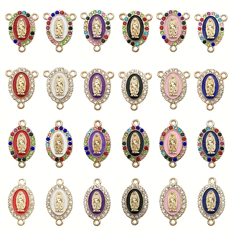 36pcs Drill Virgin Mary Pattern Small Pendants for DIY