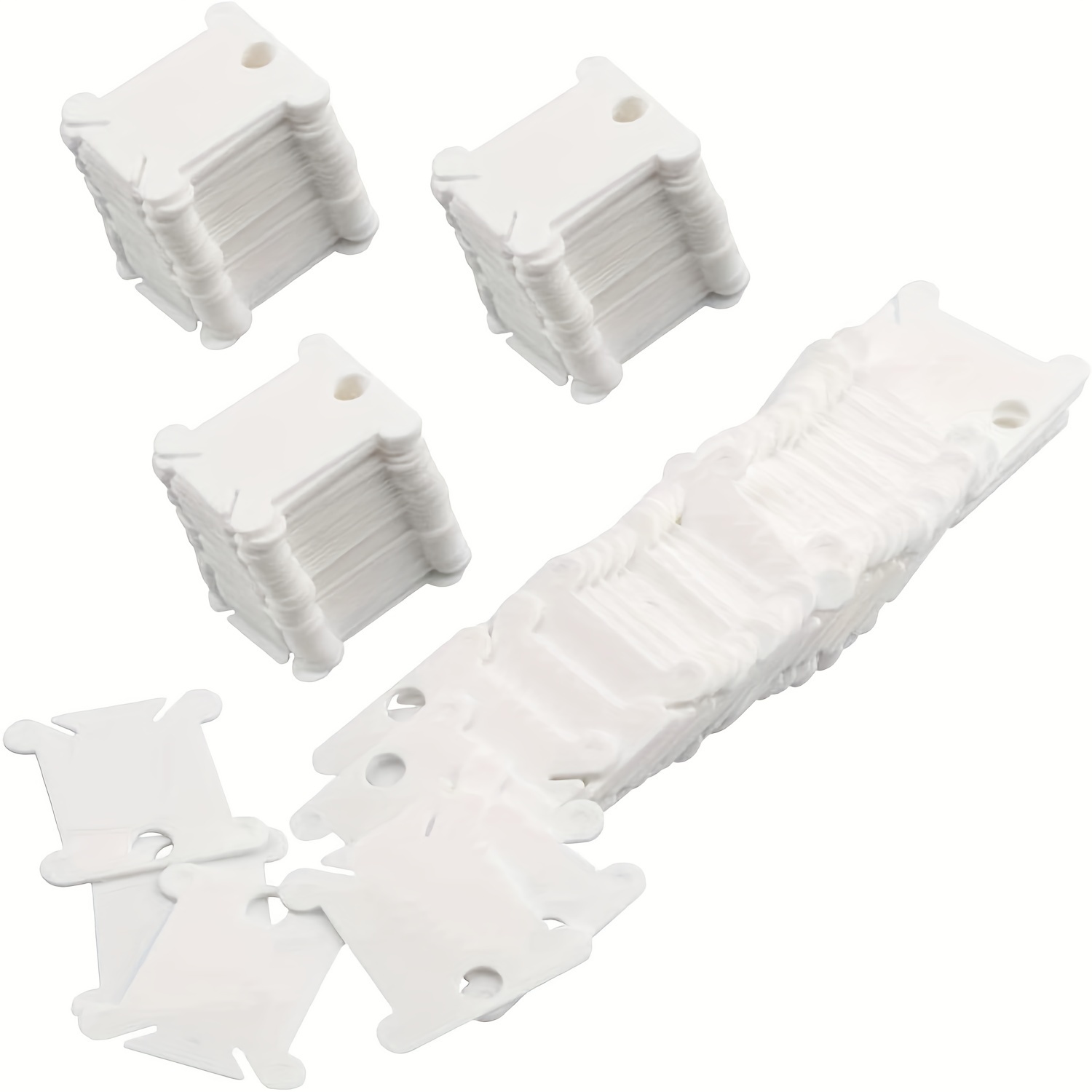 

240pcs Bobines de Fil à Broder Blanc - Organisateurs de Fil en Plastique Durables et Étanches avec Clip Facile pour Point de Croix & Artisanat de Couture