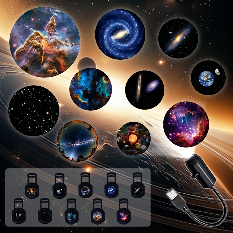   usb powered led galaxy projector light with 360 rotatable ceiling projector suitable for bedroom rv outdoor camping astronomy for theater room decor gift for christmas birthdays usb powered projector