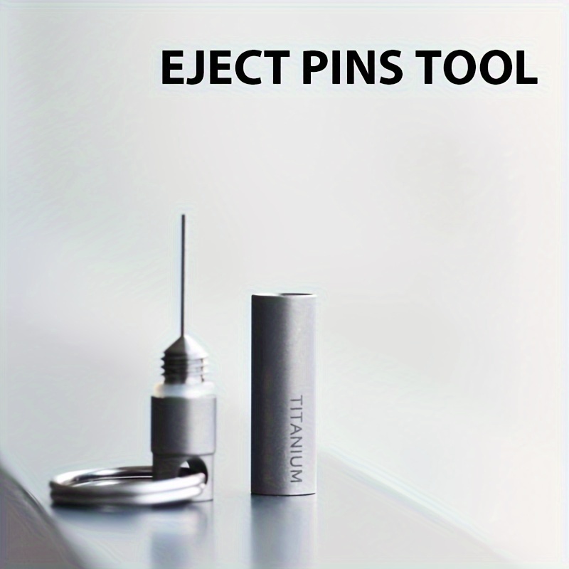 1pc titanium alloy sim card   tool keychain multi functional electronic reset key ring unisex gift sporty style Product details 1