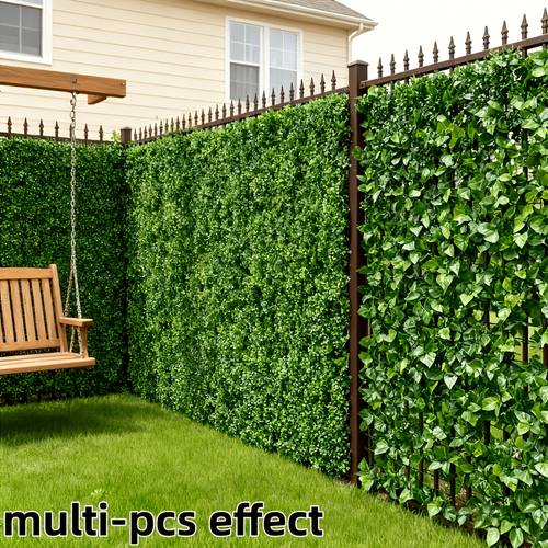 paquete de 3 paneles de valla de privacidad de realista - de vegetación de plástico para exteriores realista con paneles y bases fáciles de instalar, pared de jardín resistente a para , valla de piscina, total de 120.07 pulgadas