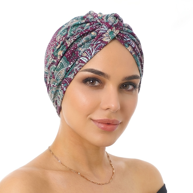 new   flower printed double layer headscarf hat twisted hat turban with     patterns