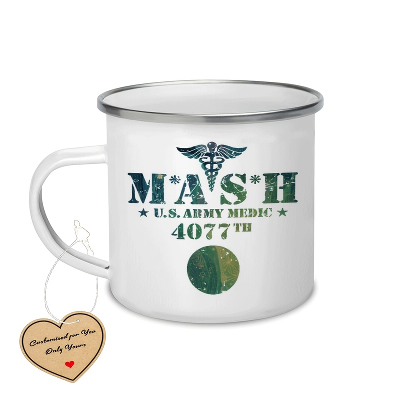 TEMU 1pc Mash Medic Enamel Coffee Mug With Mash Medic - Insulated Suitable For Camping, Restaurants, Gifts For , Multipurpose For Tea/coffee, For,