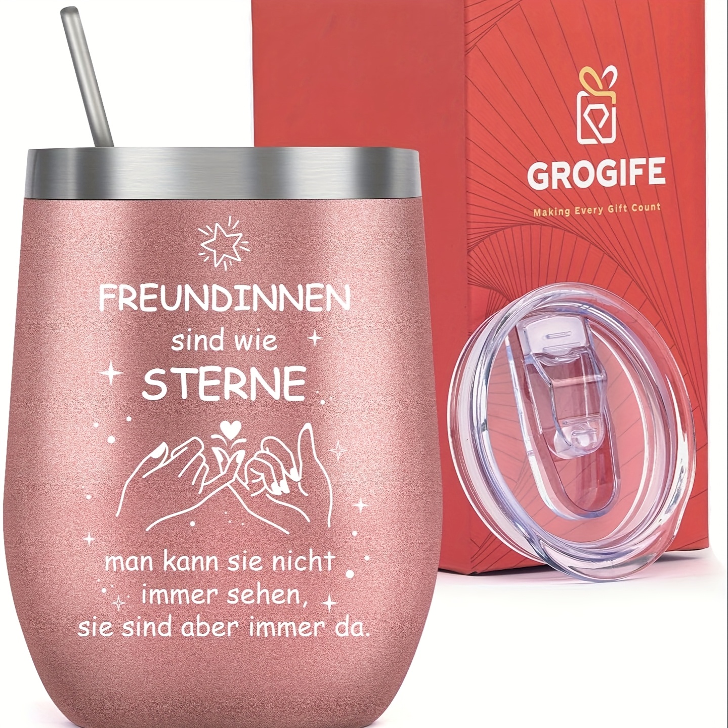 E-shop Geschenke für deine engsten Freunde | 350 ml Edelstahlbecher | Isolierter Becher für Kaffee und Wein | Entzückende Geschenke für deine Freundin,