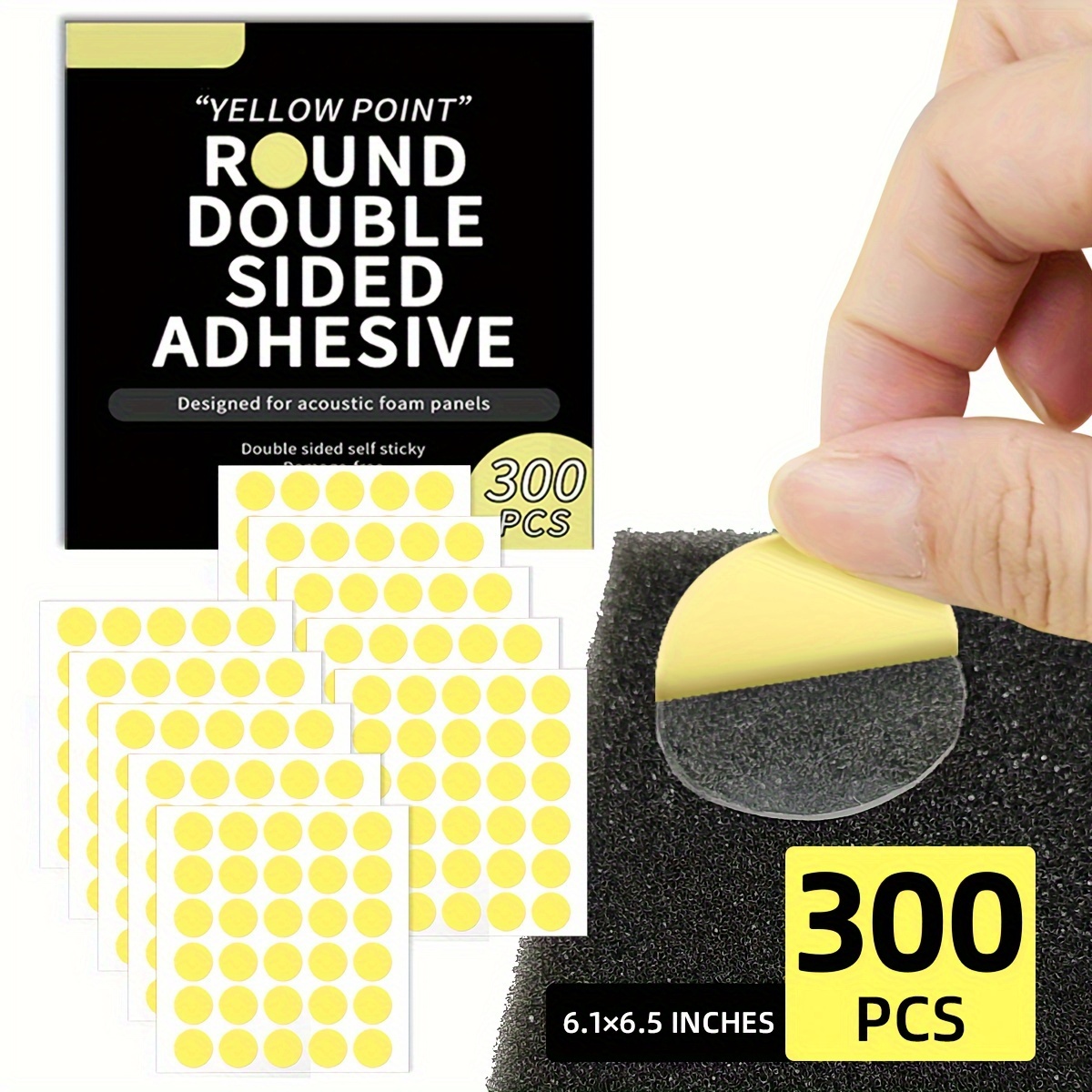 

300 Pack Double-sided Adhesive Dots For Acoustic Soundproofing Foam Panels