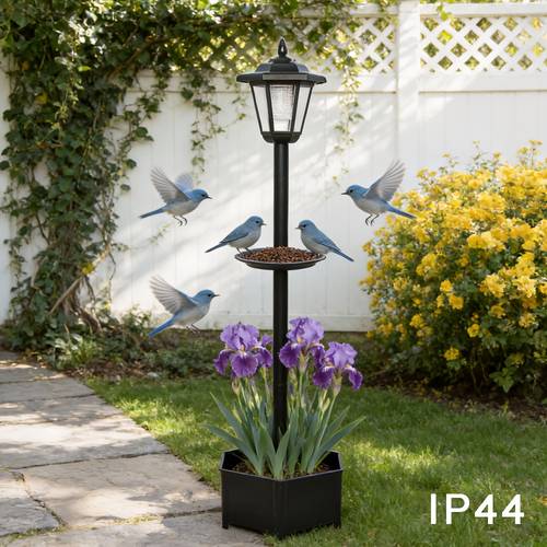 item picture 1pc 26 5in 23in 90 5in solar decorative mood light bird feeder outdoor yard landscape lighting fixture with flower pot for planting at ip44