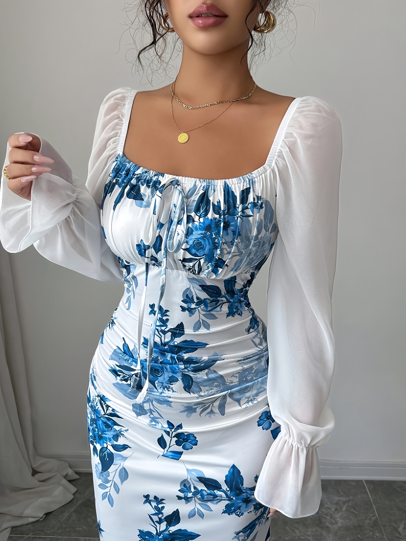 sachin and babi light blue dress 4-piece Mehndi Dress Chiffon Gotta and Sitari short peplum.  The Little  Love