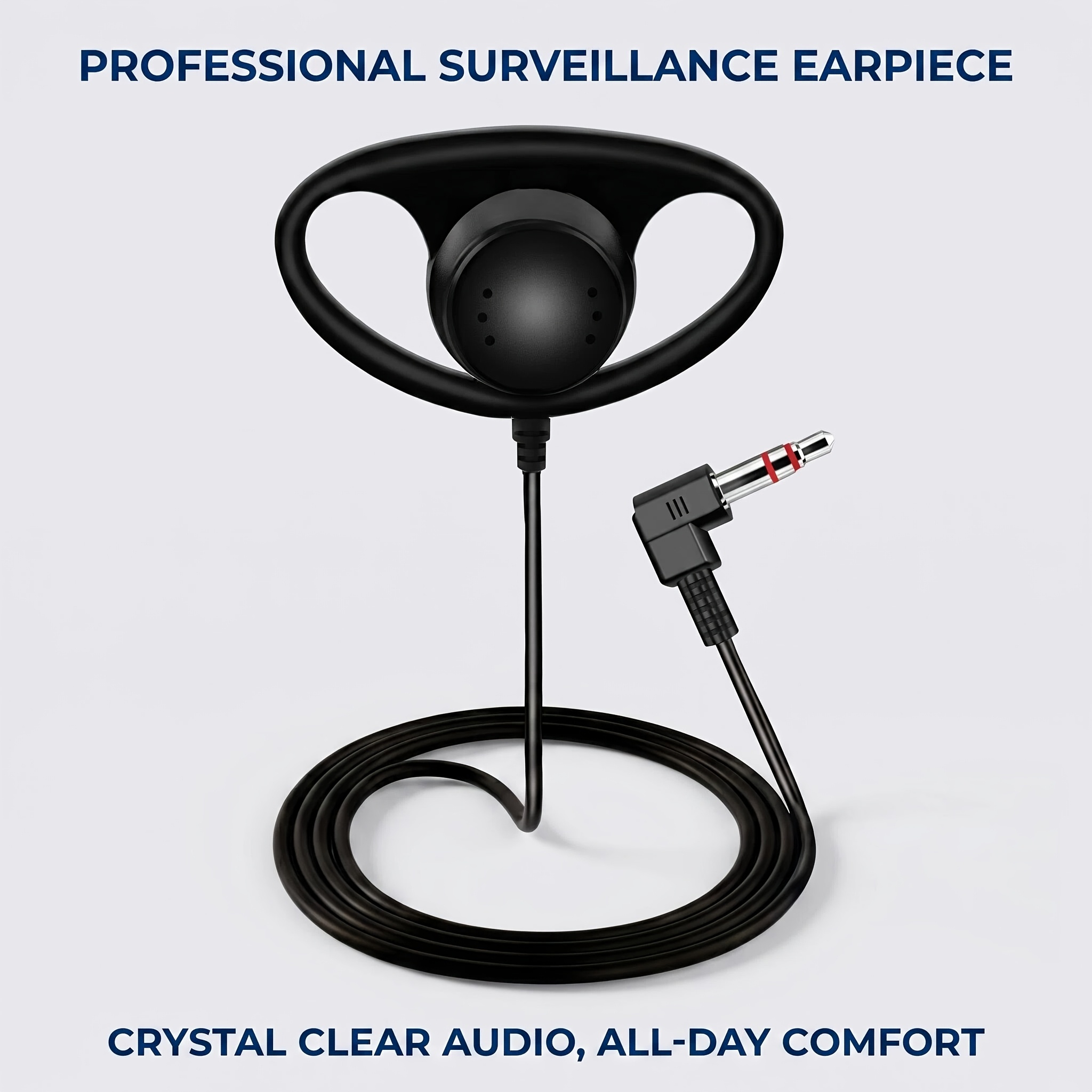 TEMU Cuffie a forma di D con gancio auricolare e jack da 3,5 mm, design a un orecchio, adatte per laptop, computer desktop e dispositivi audio