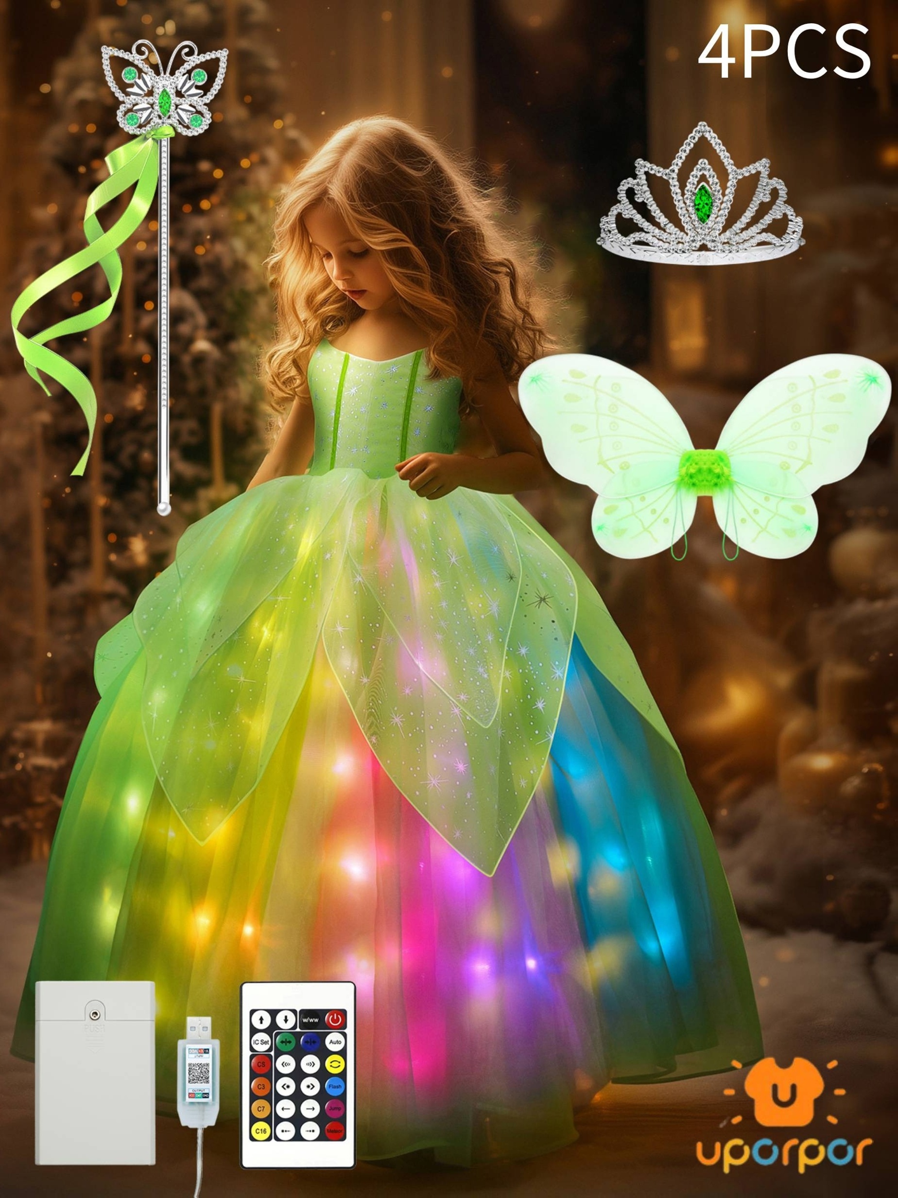 princess dress fairy costume girls light girls halloween - Temu