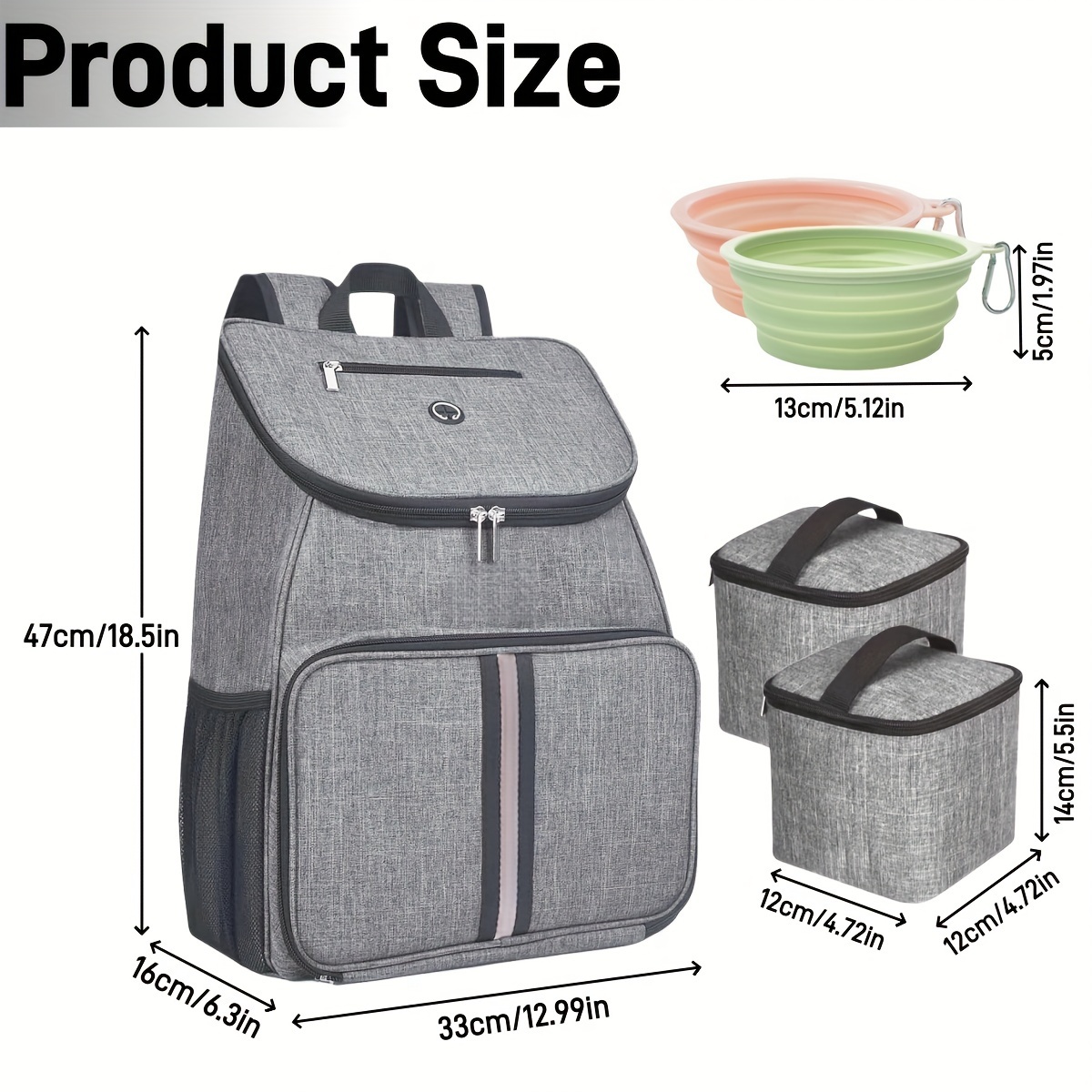 Versatile Dog Travel Backpack With Multiple Pockets, 2 Food Storage Containers & Foldable Bowls - Ideal For Small To Large Breeds