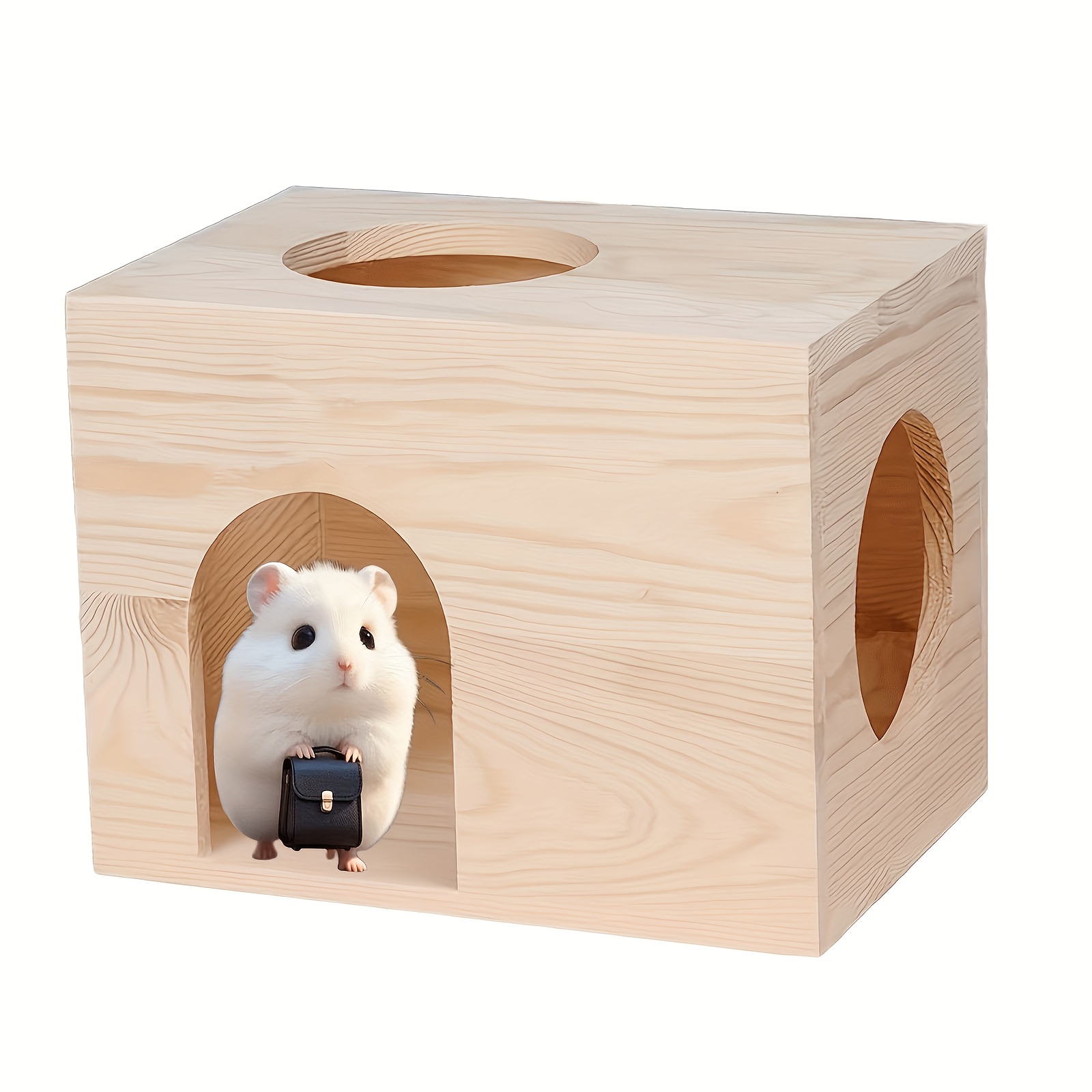 Wooden Multi-Chamber Maze Hideout for Small Animals