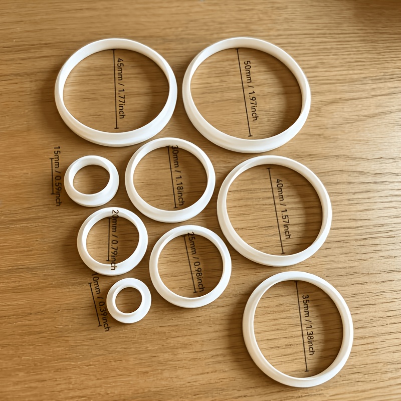 TEMU Set completo da 9 misure di fustelle per taglio argilla polimerica a forma di anello , fustelle per grandi e piccoli, stampi speciali per
