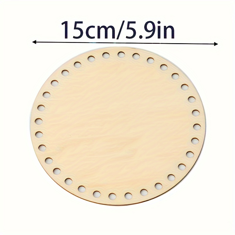 

5-piece Set Round Crochet Basket Wooden Bottoms, Unfinished Wood Bases For Diy Crochet And Knitting Crafts, Knit Basket Foundation Material: Wood