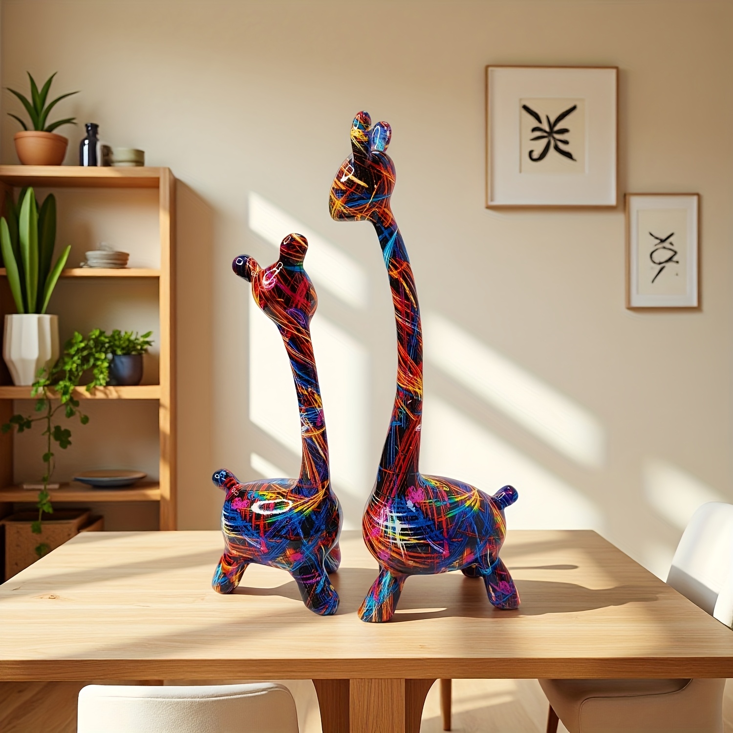 TEMU Figuras Coleccionables 2 piezas, Nuevas Mini Estatuas de Modernas y Coloridas | Adornos de Animales | Estatuas de | Esculturas Creativas de